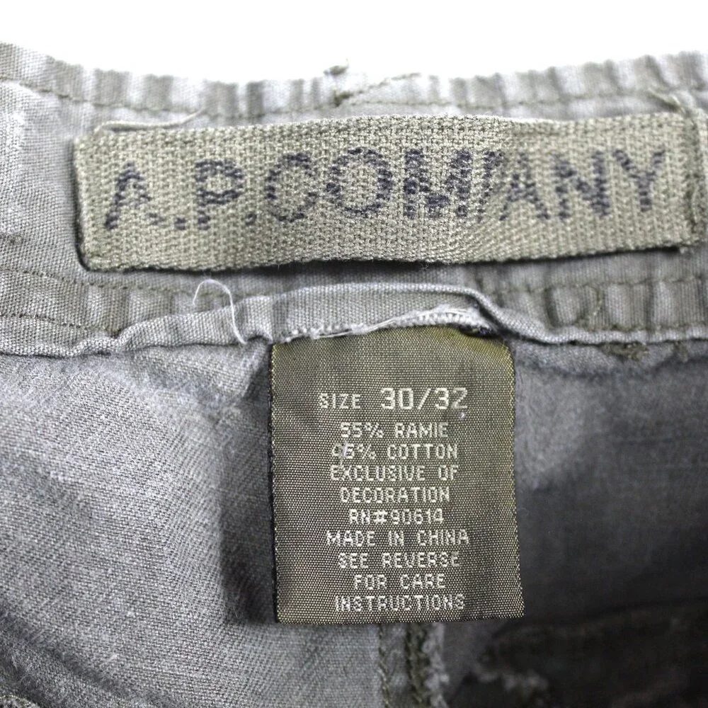 Vintage Y2K AP COMPANY Men's Military Tactical Cargo Pants Size 30x32 Army Green - Picture 5 of 10